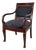 Antique Empire Style Mahogany Armchair With Black Damask Upholstery For Sale