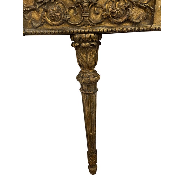 Antique Continental Gilt Mounted Corner Tables with Black and Gold Marble Top - A Pair For Sale - Image 13 of 18