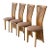 Highback Slat Dining Chairs Set of 4 New Upholstery Vintage Mid-Century Modern 1970s For Sale