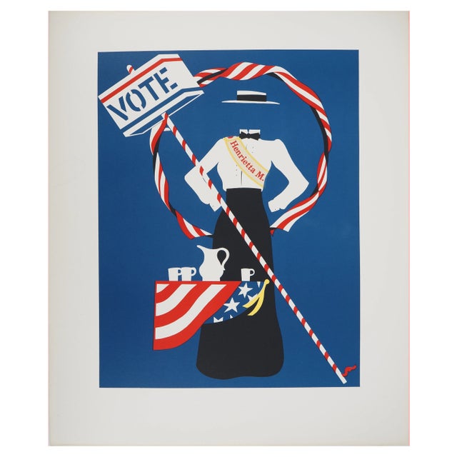 Robert Indiana, Votes for Women, The Activist with the Star-Spangled Banner, Original Lithograph For Sale