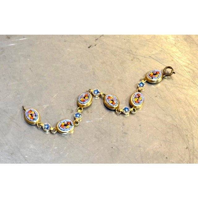 Italian Italian Gold Tone Micromosaic Bracelet For Sale - Image 3 of 6