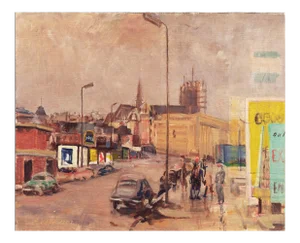 'View of Brussels, Belgium' by Pieter Van Mol, Mid-Century Oil Cityscape