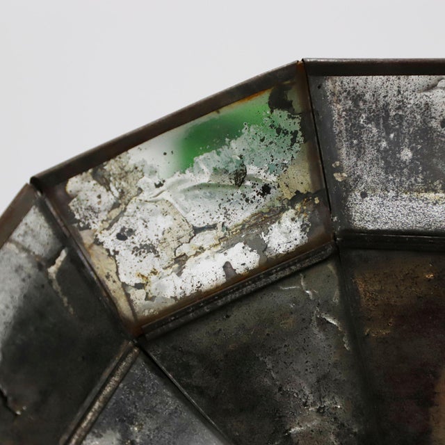 Silver Early 20th Century Industrial Pendant Lamp totally handmade For Sale - Image 8 of 17