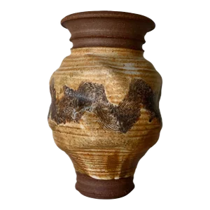 70's Jeniman Organic Mid-Century Modern Studio Pottery Vase W/ Lid