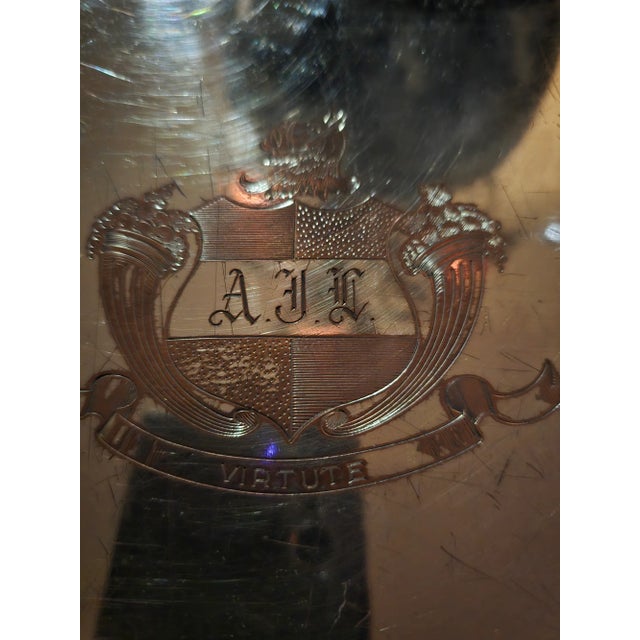 Large Silver Plated Tray With Handles For Sale - Image 15 of 15