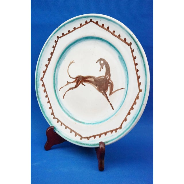 Mid-Century Modern Vintage Ceramic Plate with Horse by Orfeo Tamburi, 1940s For Sale - Image 3 of 18