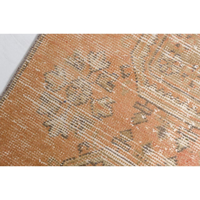 1960s Mid 20th Century Orange Traditional Turkish Rug For Sale - Image 5 of 10