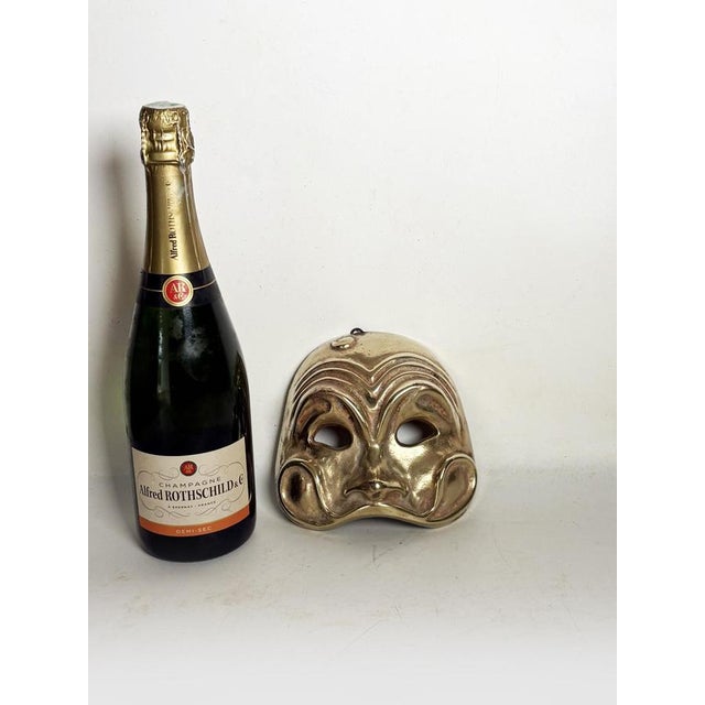 Brass Mask Sculpture, France, 1960 For Sale - Image 3 of 9