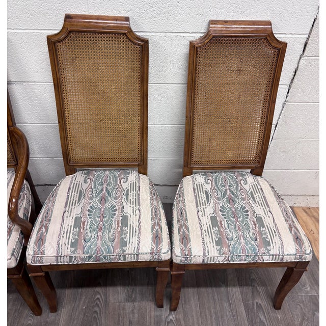 1980s Vintage Drexel Heritage 1984 Caned Back Dining Chairs - Set of 6 For Sale - Image 5 of 14