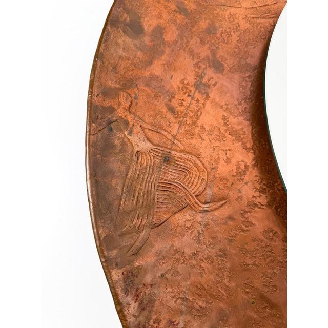 Mid-Century Modern Italian Sculptural Copper Mirror by Angelo Bragali, 1950s For Sale - Image 6 of 18