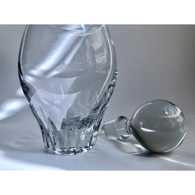 Transparent Mid 20th Century Krosno Clear Crystal Decanter With Ball Stopper For Sale - Image 8 of 13