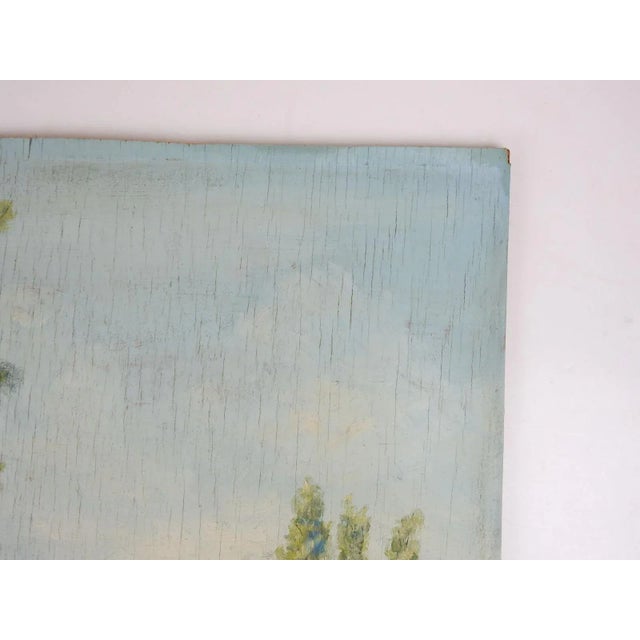 Wood Vintage Continental Impressionist Landscape Painting For Sale - Image 7 of 8