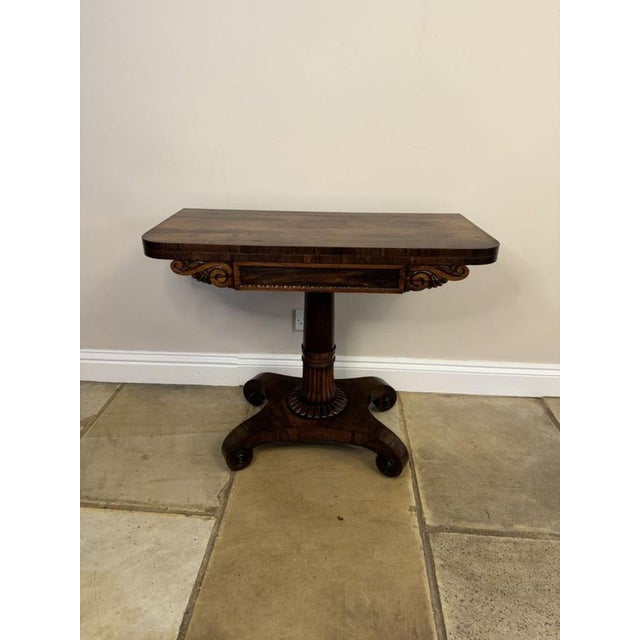 Hollywood Regency Antique Regency Rosewood Tea Table, 1830s For Sale - Image 3 of 14