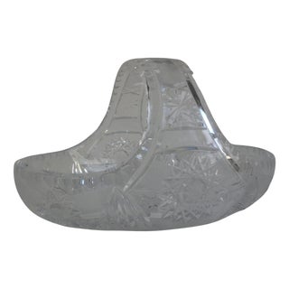 Mid-Century Modern Cut Crystal Basket, 1970 For Sale