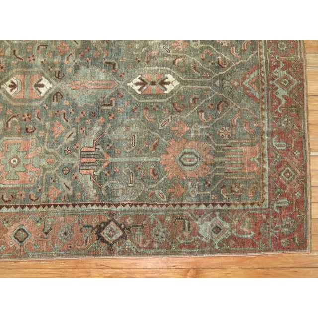 Early 20th Century Green Persian Tribal Bidjar Rug - 4'1" x 6'9" For Sale - Image 18 of 18