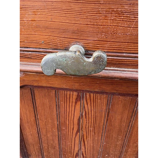 Antique French Washstand in Pitch Pine and White Marble with Zinc Water Tank, 1900s For Sale - Image 14 of 17