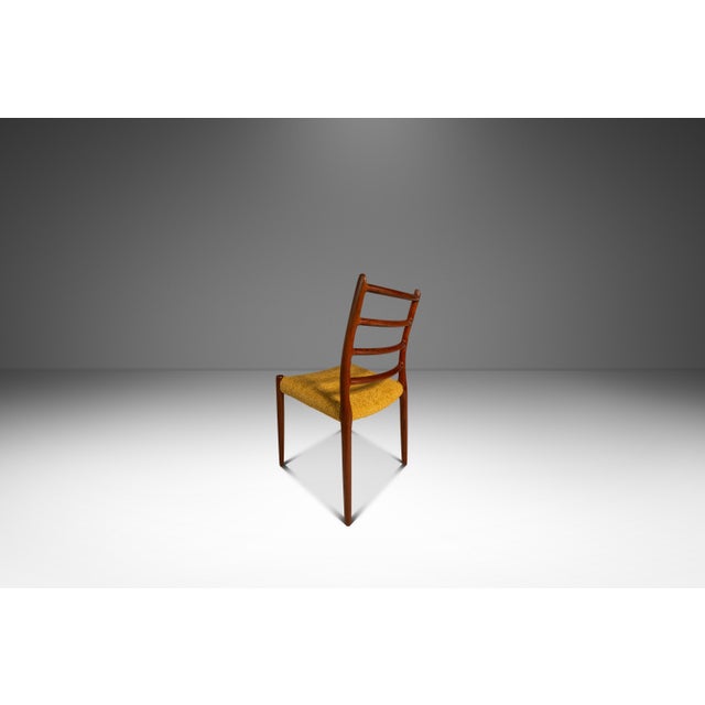 J.L. Møllers Møbelfabrik Bespoke Danish Modern Model No. 78 Ladderback Chair in Teak & Bouclé by Niels Møller for j.l. Møllers Møbelfabrik, Denmark, C. 1960's For Sale - Image 4 of 18