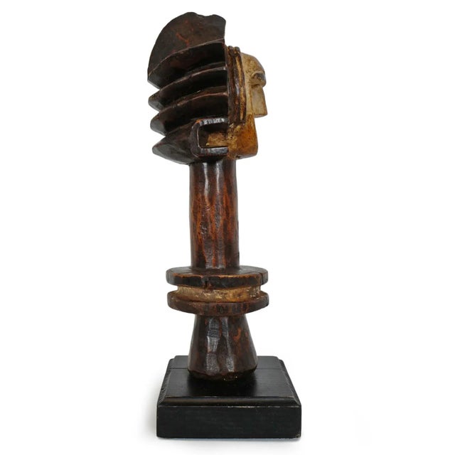 African Vintage Carved Wood Cross River Figure Post For Sale - Image 3 of 5