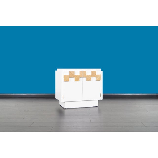 Wood Mid-Century Modern Brutalist “Staccato” Lacquer Nightstands by Lane For Sale - Image 7 of 10