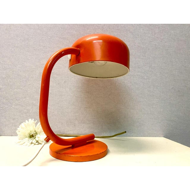 Metal Vintage Space Age Orange Kaiser Table Lamp from Kaiser Idell / Kaiser Leuchten, Germany, 1960s For Sale - Image 7 of 18