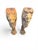 Rare and impressive pair of large Greco-Roman style terracotta pedestals modeled as lion paws, dating from the 19th...