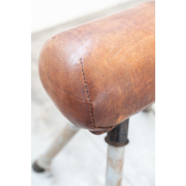 Gymnastics Horse in Leather and Metal, 1950s For Sale - Image 6 of 18