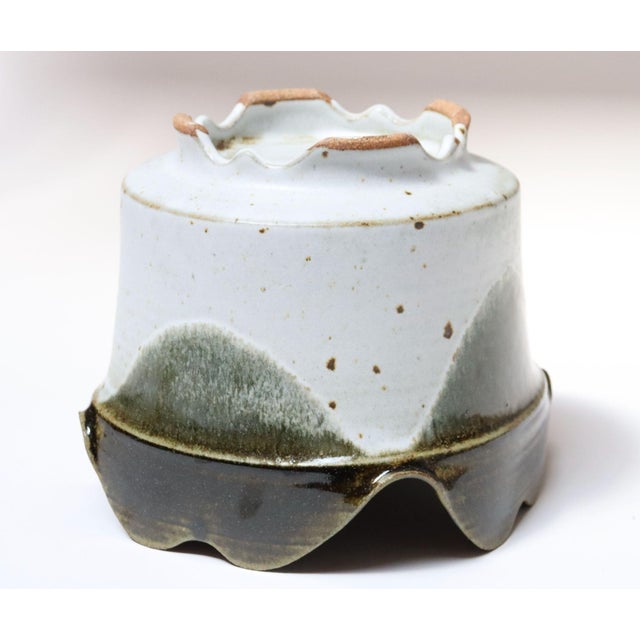 Vintage Blue and Green Studio Pottery Square Planter by Deanna Nichols For Sale - Image 9 of 16