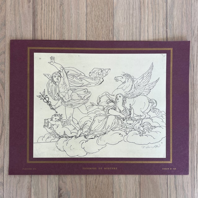 Vintage French 1953 Neoclassical Style Louis David Print