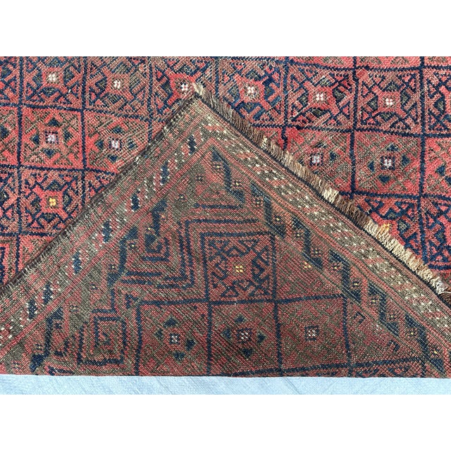 Antique Yomut Turkmen Diamond Lattice Tribal Rug - 4'10" X 3'1" For Sale - Image 9 of 9
