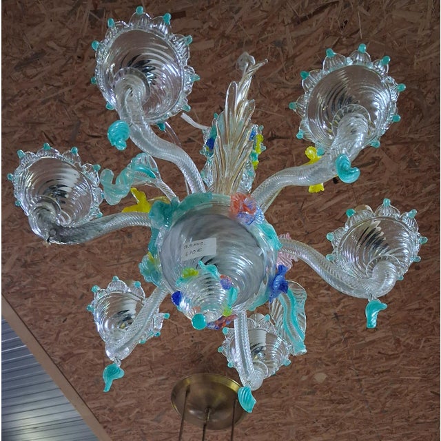 1950s Venetian Chandelier in Polychrome Blown Glass Murano, 1950s For Sale - Image 5 of 7