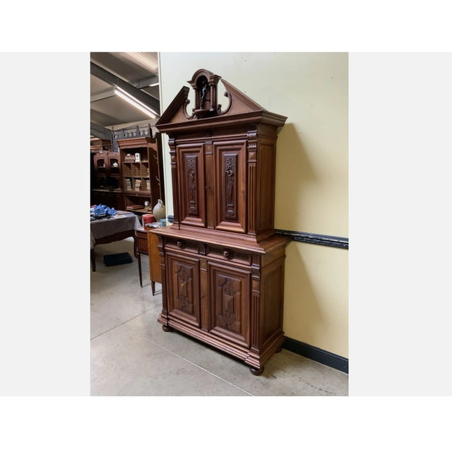 Antique Neo-Renaissance Walnut and Bronze Cabinet, 1880s For Sale - Image 9 of 12