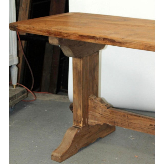 Mid 20th Century Italian Walnut Monestary Table on Trestle Base For Sale - Image 5 of 9
