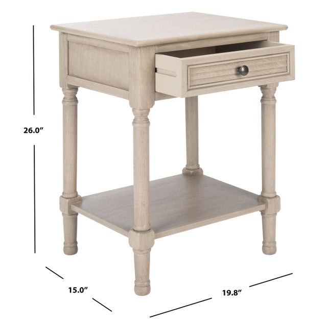 Traditional Tate 1 Drawer Accent Table in Greige For Sale - Image 3 of 11
