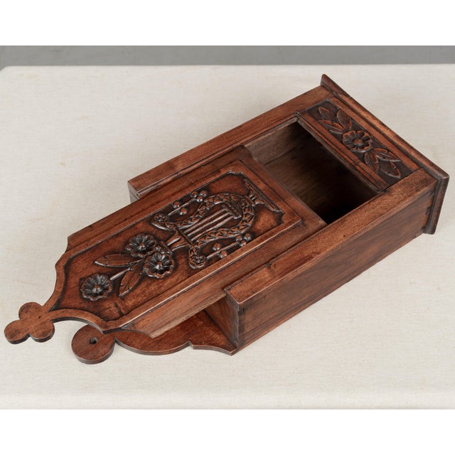 19th Century French Fariniere Box, Hand-Carved Walnut, Circa 1850 For Sale - Image 9 of 10