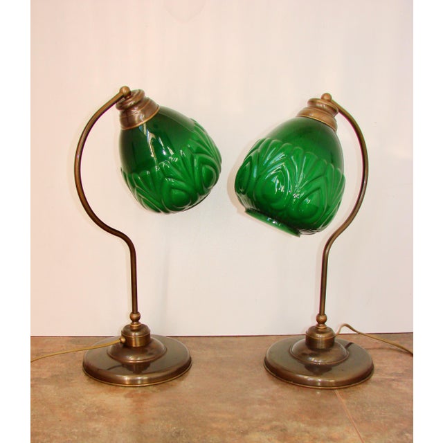 Modern Table Lamps in Brass and Glass, 1980s, Set of 2 For Sale - Image 6 of 9