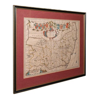 Antique Suffolk County Map, Dutch, Atlas Novus, Joan Blaeu, Cartography, c.1645 For Sale