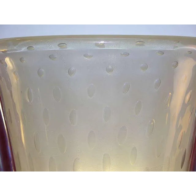 Barovier E Toso Grand Pearlized Murano Glass Lamps With Red Accents - a Pair For Sale In New York - Image 6 of 11