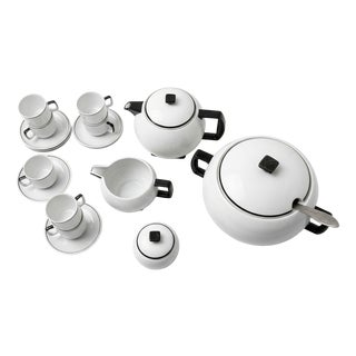 Art Deco Tea Service from Seltmann Weiden Bavaria, 1930s, Set of 18 For Sale