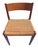 Vintage Mid Century Modern Teak Danish Dinging Chairs With Rattan Paper Cord Rope Seating Set of 4 For Sale - Image 4 of 9