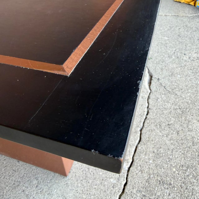 Wood Studio Made Postmodern Copper and Wood Game Table Karl Springer? For Sale - Image 7 of 12
