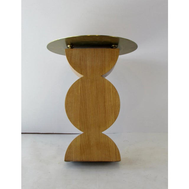 Wood Cassina Oak Occasional Table With Brass Top For Sale - Image 7 of 10