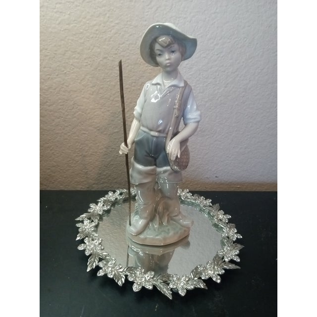 Ceramic Gorgeous Lladro Spain Fisher Boy Figurine For Sale - Image 7 of 8