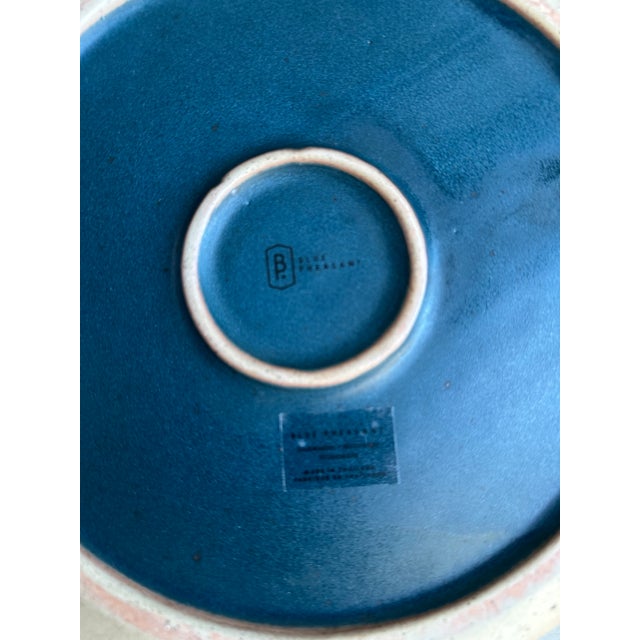 2020s Blue Pheasant 12" Peacock Colored Ceramic Bowl For Sale - Image 5 of 6