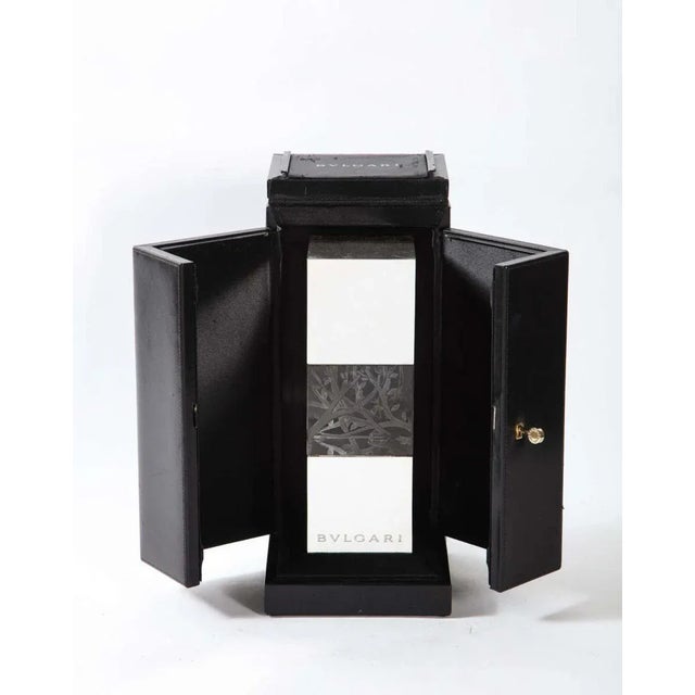 Late 20th Century Late 20th Century Bulgari, Italian Silver & Etched Glass Sculpture in Original Fitted Leather Box For Sale - Image 5 of 10