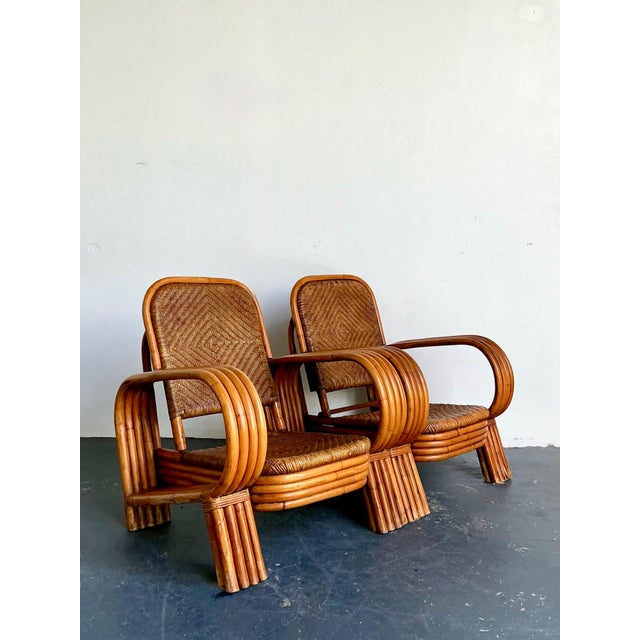 Vintage Bent Rattan Lounge Chairs - A Pair For Sale - Image 4 of 18