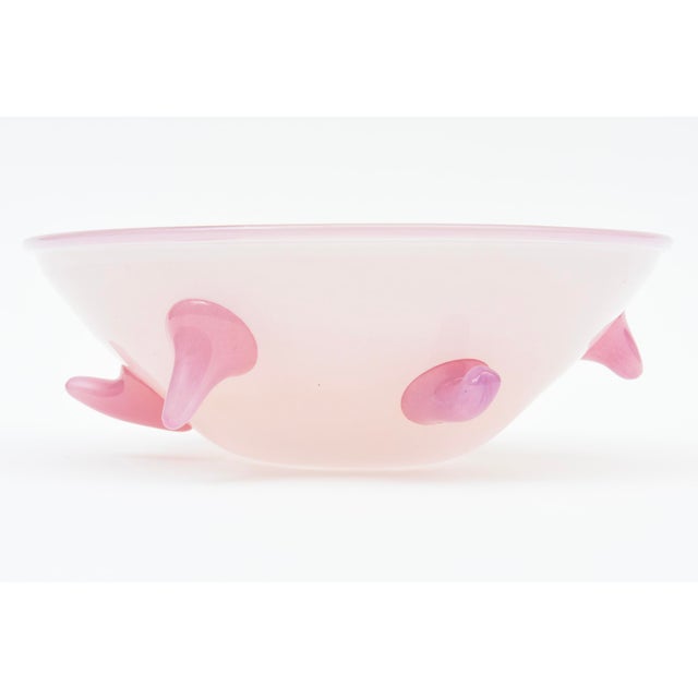 2000 - 2009 Art Glass Pink Nipple Bowl Signed Bills Burchitts, 2001, American For Sale - Image 5 of 10