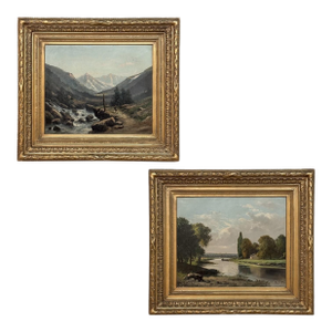 Pair of Framed Oil Paintings on Canvas by Henri Mosny Dated 1883