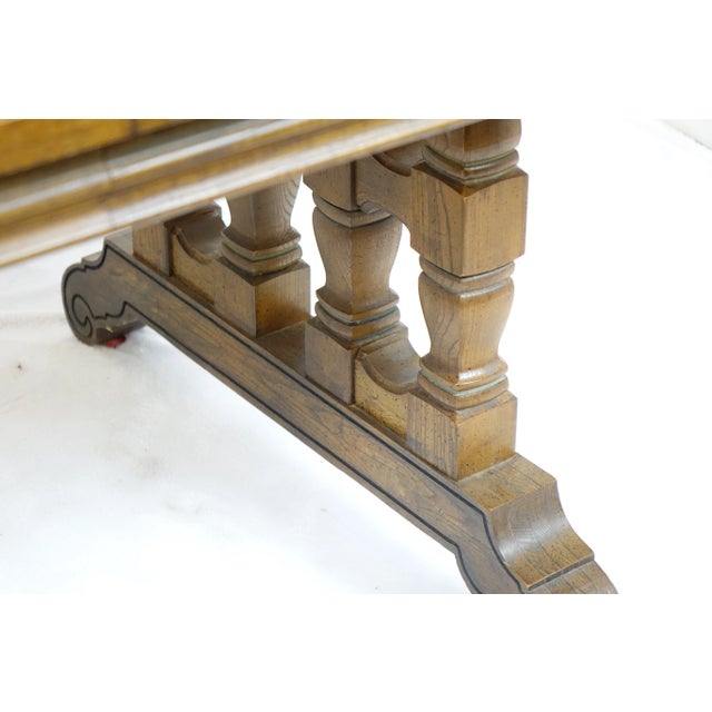 1970s Vintage Oak Dining-Room Table For Sale - Image 6 of 12