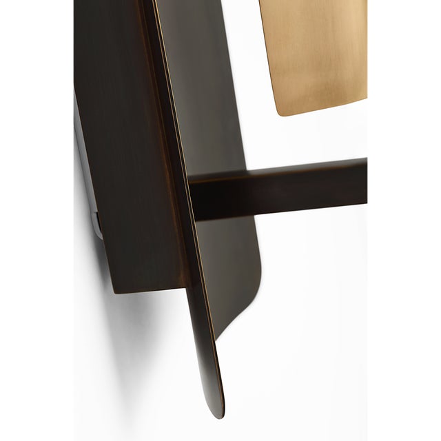 2020s Ian K. Fowler for Visual Comfort Signature Tristan 20" Reflector Sconce in Bronze and Hand-Rubbed Antique Brass For Sale - Image 5 of 8