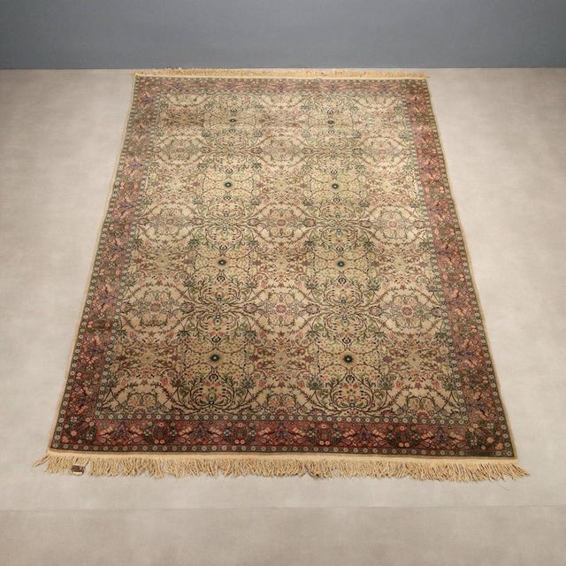 Turkish Hereke Rug in Wool For Sale - Image 3 of 9